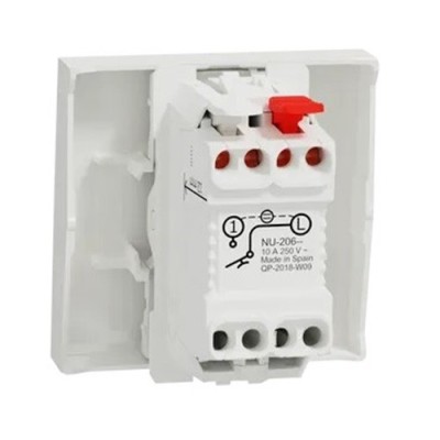 Schneider - Unica - Poussoir lumineux (localisation) - 10A - 2 mod - Blanc - méca seul - Réf : NU320618FN