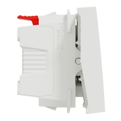 Schneider - Unica - Bouton-poussoir NO - 10A - connexion rapide - 2 mod - Blanc - méca seul - Réf : NU320618F