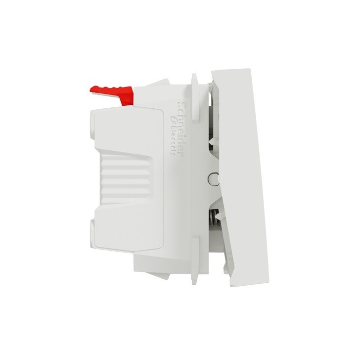 Schneider - Unica - Bouton-poussoir NO - 10A - connexion rapide - 2 mod - Blanc - méca seul - Réf : NU320618F