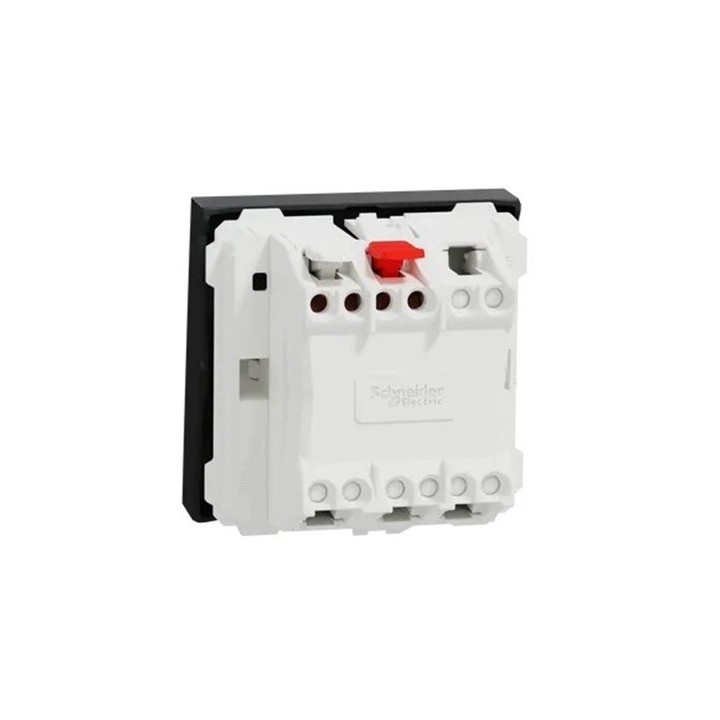 Schneider - Unica - Bouton-poussoir NO - 10A - connex rapid - 2 mod - Anthracite - méca seul - Réf : NU320654