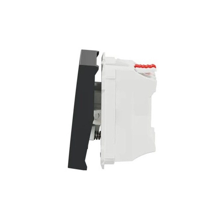 Schneider - Unica - Bouton-poussoir NO - 10A - connex rapid - 2 mod - Anthracite - méca seul - Réf : NU320654