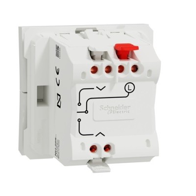 Schneider - Unica - Interrupteur volet-roulant - 3 touches - 6A - 2 mod - Blanc - méca seul - Réf : NU320818