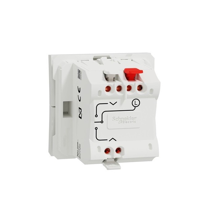 Schneider - Unica - Interrupteur volet-roulant - 3 touches - 6A - 2 mod - Blanc - méca seul - Réf : NU320818