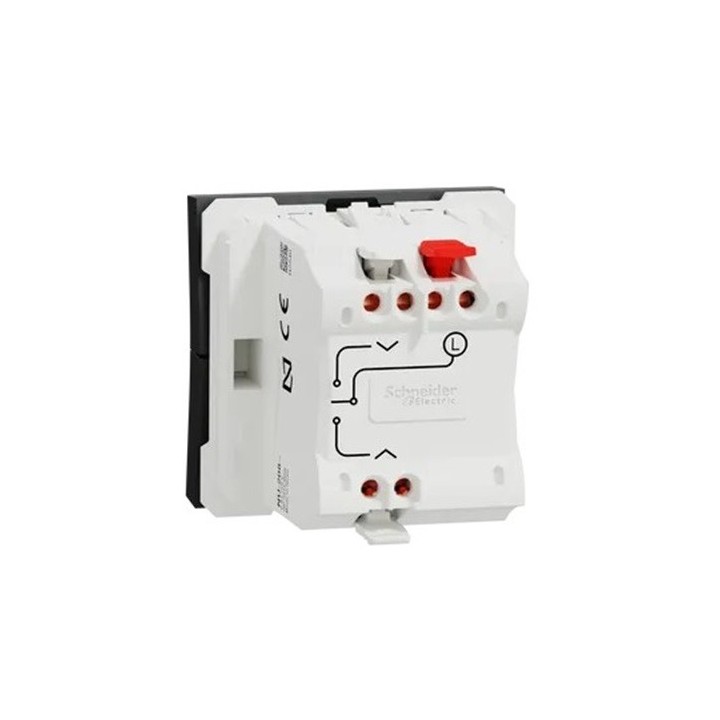 Schneider - Unica - Interrupteur volet-roulant - 3 touches - 6A - 2 mod - Anthra - méca seul - Réf : NU320854