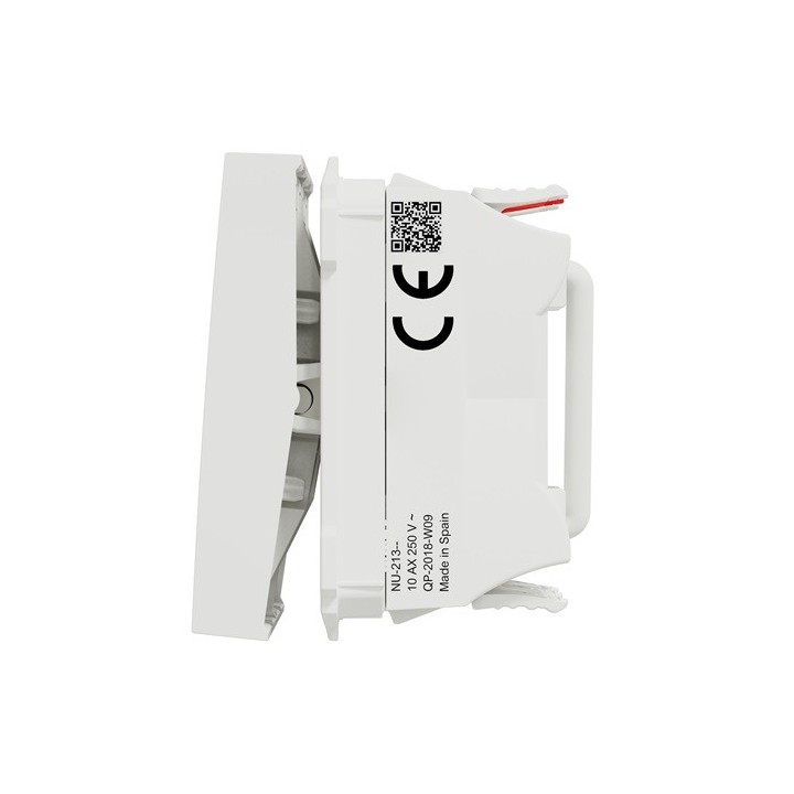Schneider - Unica - Double Va-et-vient - 10A - connexion rapide - 2 mod - Blanc - méca seul - Réf : NU321318F
