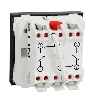 Schneider - Unica - Double Va-et-vient - 10A - connexion rapide - 2 mod - Anthra - méca seul - Réf : NU321354