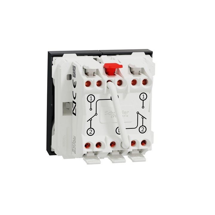 Schneider - Unica - Double Va-et-vient - 10A - connexion rapide - 2 mod - Anthra - méca seul - Réf : NU321354