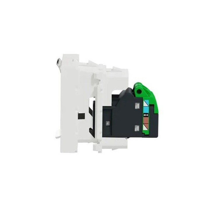Schneider - Unica - Prise RJ45 simple - cat 5 UTP - 2 mod - Blanc - méca seul - Réf : NU341118