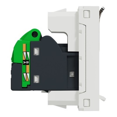 Schneider - Unica - Prise RJ45 simple - cat 6 STP - 1 mod - Blanc - méca seul - Réf : NU341618