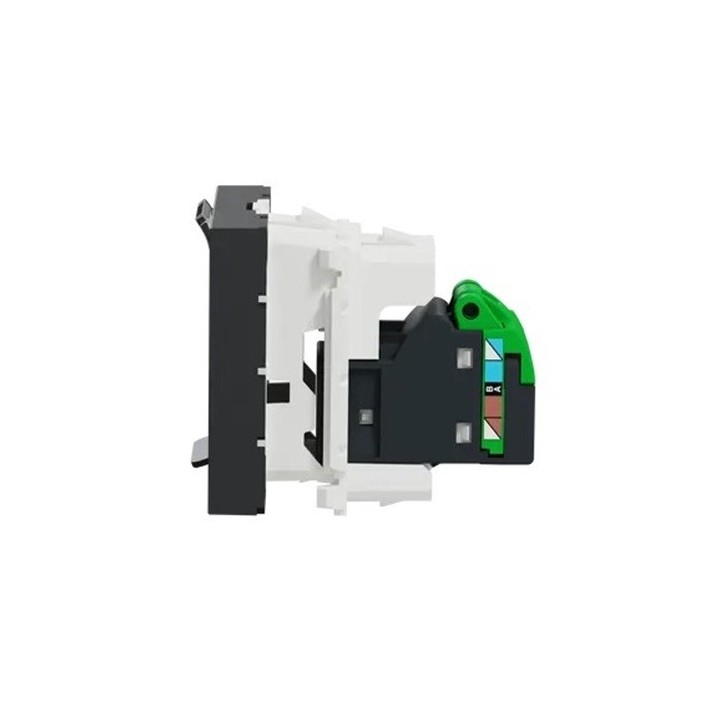 Schneider - Unica - Prise RJ45 simple - cat 6 STP - 2 mod - Anthracite - méca seul - Réf : NU341754
