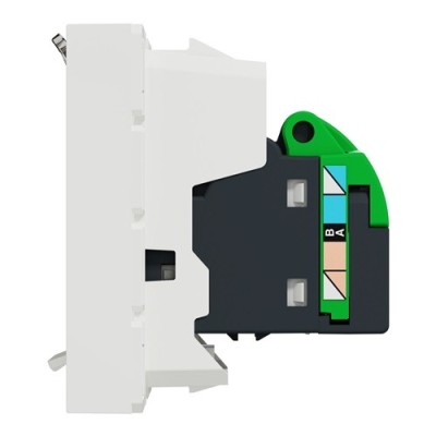 Schneider - Unica - Prise RJ45 simple - cat 6 FTP - 2 mod - Blanc - méca seul - Réf : NU341918