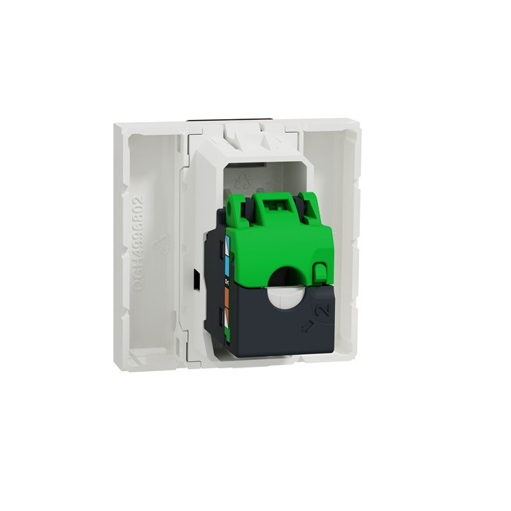 Schneider - Unica - Prise RJ45 simple - cat 6 FTP - 2 mod - Blanc - méca seul - Réf : NU341918
