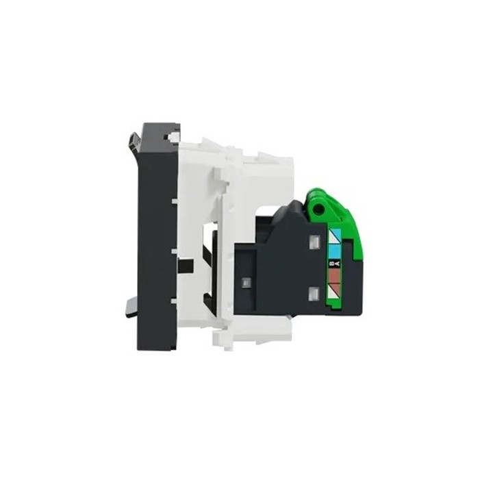 Schneider - Unica - Prise RJ45 simple - cat 6 FTP - 2 mod - Anthracite - méca seul - Réf : NU341954