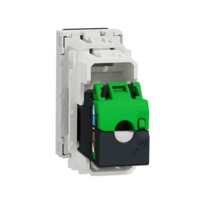 Schneider - Unica - Prise RJ45 simple - cat 6 FTP - 1 mod - Blanc - méca seul - Réf : NU344718