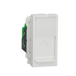 Schneider - Unica - Prise RJ45 simple - cat 6 FTP - 1 mod - Blanc - méca seul - Réf : NU344718