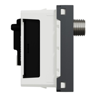 Schneider - Unica - Prise TV + FM + SAT - 2 mod - Anthracite - méca seul - Réf : NU345054