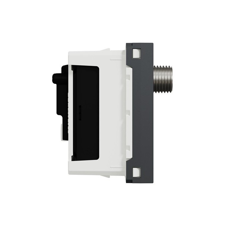 Schneider - Unica - Prise TV + FM + SAT - 2 mod - Anthracite - méca seul - Réf : NU345054