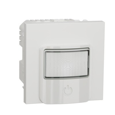 Schneider - Unica - Détecteur de mouvements + poussoir - 230V - 10A - Blanc - méca seul - Réf : NU352518