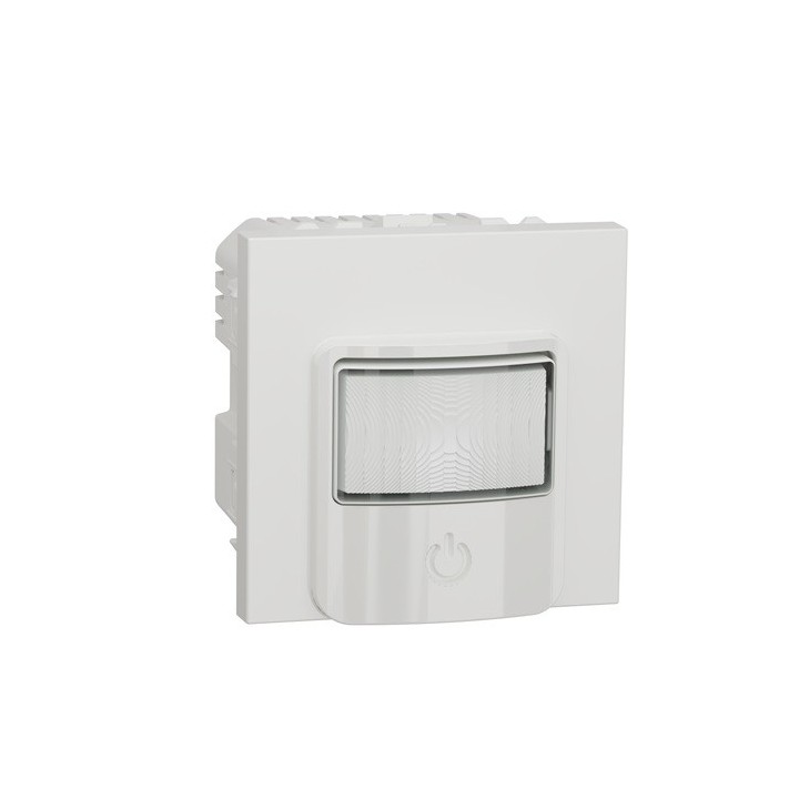 Schneider - Unica - Détecteur de mouvements + poussoir - 230V - 10A - Blanc - méca seul - Réf : NU352518