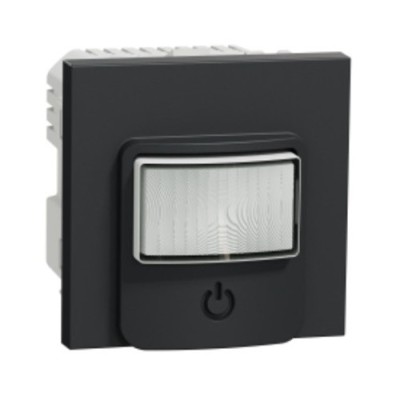 Schneider - Unica - Détecteur de mouvements + poussoir - 230V - 10A - Anthracite - méca seul - Réf : NU352554