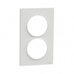 Schneider - Odace Styl - plaque - blanc - 2 postes verticaux entraxe 57mm - Réf : S520714