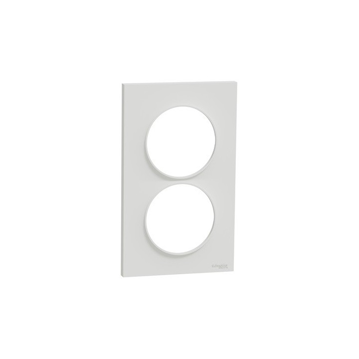 Schneider - Odace Styl - plaque - blanc - 2 postes verticaux entraxe 57mm - Réf : S520714