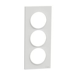 Schneider - Odace Styl - plaque - blanc - 3 postes verticaux entraxe 57mm - Réf : S520716