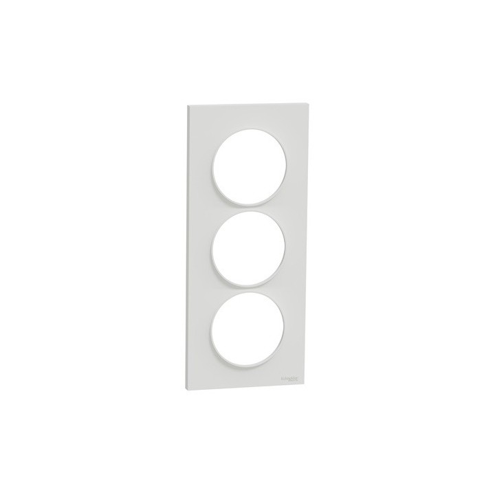 Schneider - Odace Styl - plaque - blanc - 3 postes verticaux entraxe 57mm - Réf : S520716