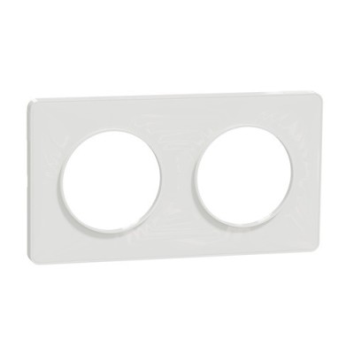 Schneider - Odace Touch - plaque - blanc 2 postes horiz. ou vert. entraxe 71mm - Réf : S520804