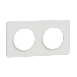 Schneider - Odace Touch - plaque - blanc 2 postes horiz. ou vert. entraxe 71mm - Réf : S520804