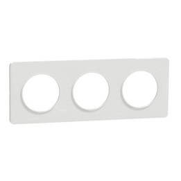 Schneider - Odace Touch - plaque - blanc 3 postes horiz. ou vert. entraxe 71mm - Réf : S520806