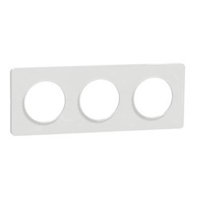 Schneider - Odace Touch - plaque - blanc 3 postes horiz. ou vert. entraxe 71mm - Réf : S520806