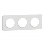Schneider - Odace Touch - plaque - blanc 3 postes horiz. ou vert. entraxe 71mm - Réf : S520806