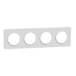 Schneider - Odace Touch - plaque - blanc - 4 postes horiz. ou vert. entraxe 71mm - Réf : S520808