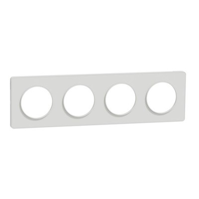 Schneider - Odace Touch - plaque - blanc - 4 postes horiz. ou vert. entraxe 71mm - Réf : S520808