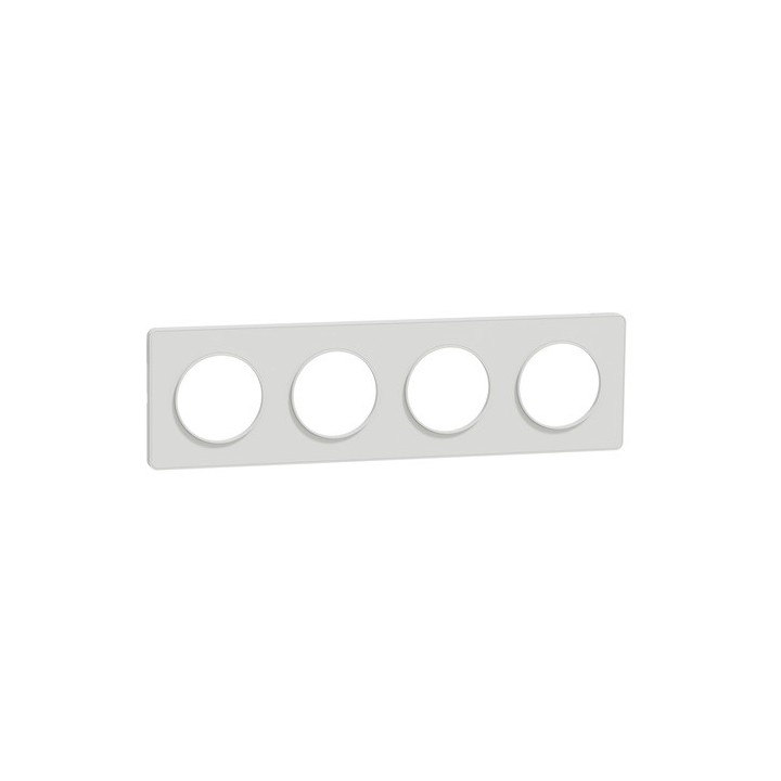 Schneider - Odace Touch - plaque - blanc - 4 postes horiz. ou vert. entraxe 71mm - Réf : S520808