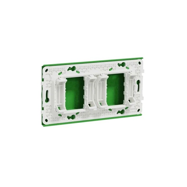 Schneider - Unica - support de fixation 4 mod / 2 postes + protection chantier - plastique - Réf : NU7004PC