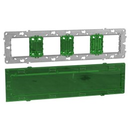 Schneider - Unica - support de fixation 10 mod / 4 postes + protection de chantier - zamac - Réf : NU7008C