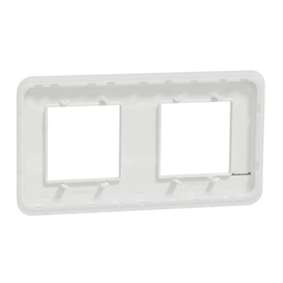 Schneider - Unica Pro - plaque de finition - Blanc - 2 postes - Réf : NU400418