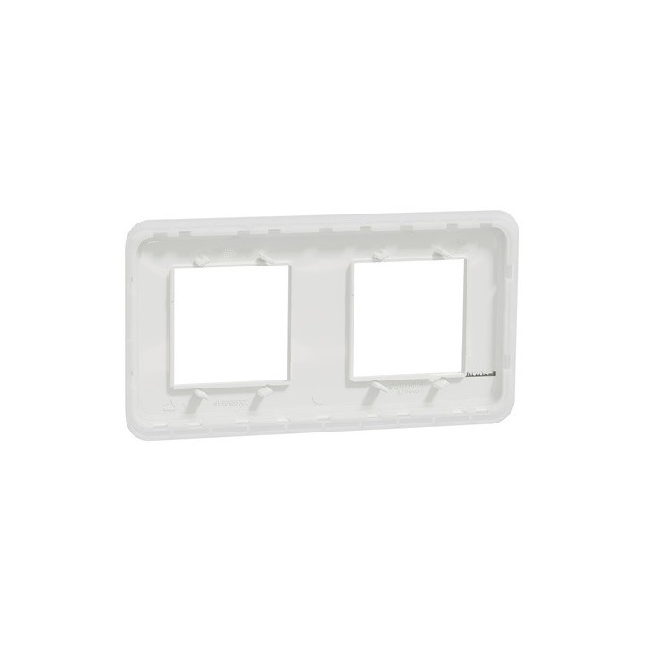 Schneider - Unica Pro - plaque de finition - Blanc - 2 postes - Réf : NU400418