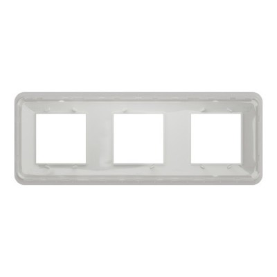 Schneider - Unica Pro - plaque de finition - Blanc - 3 postes - Réf : NU400618