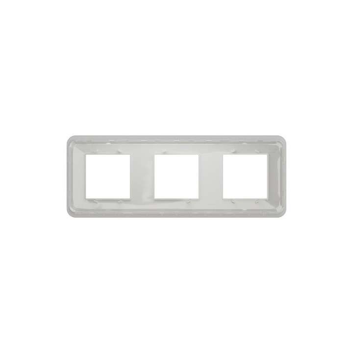 Schneider - Unica Pro - plaque de finition - Blanc - 3 postes - Réf : NU400618