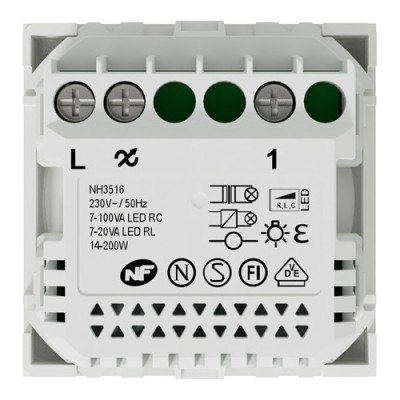 Schneider - Wiser Unica - variateur rotatif - 2 fils - zigbee - blanc - méca seul - Réf : NU351618W