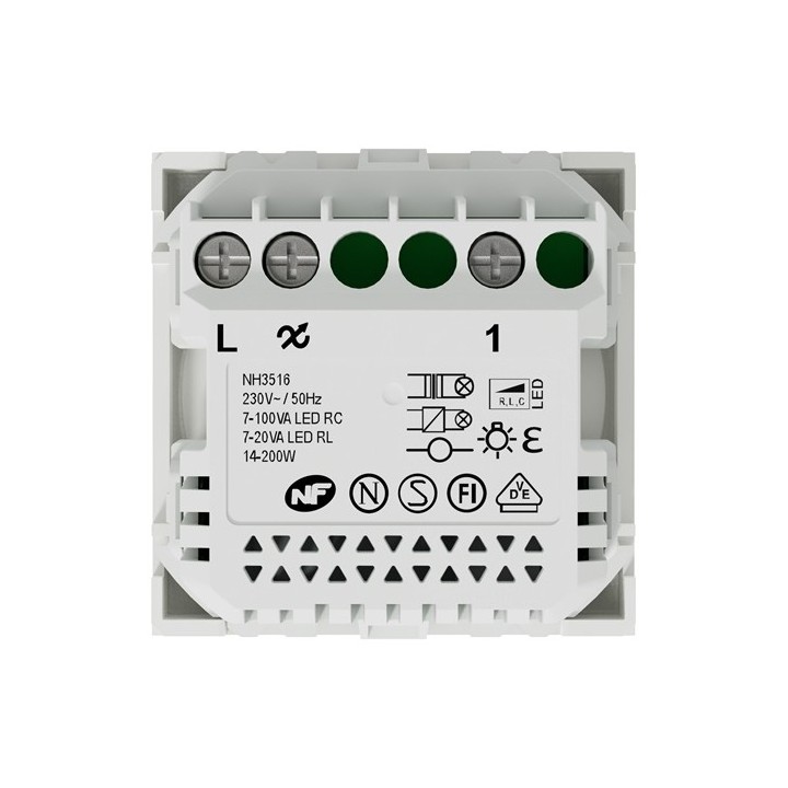 Schneider - Wiser Unica - variateur rotatif - 2 fils - zigbee - blanc - méca seul - Réf : NU351618W