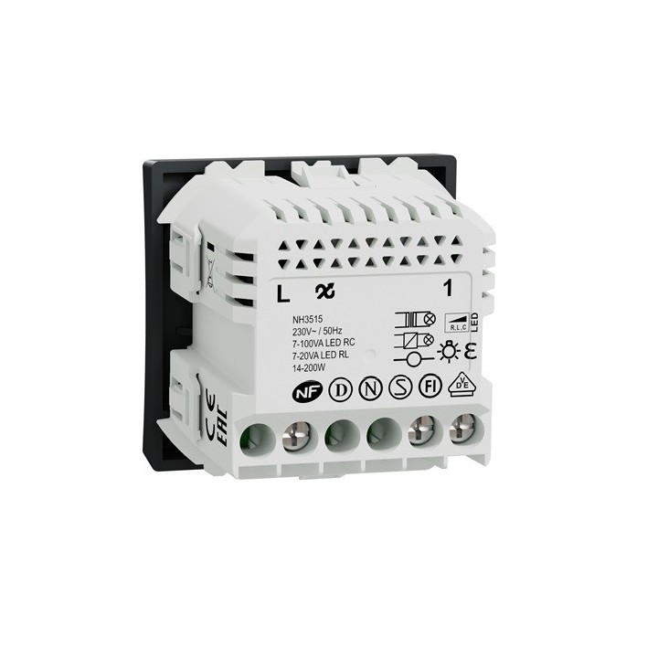 Schneider - Wiser Unica - variateur poussoir - 2 fils - zigbee - anthracite - méca seul - Réf : NU351554W