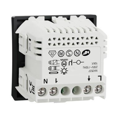 Schneider - Wiser Unica - bouton poussoir - 10A - zigbee - anthracite - méca seul - Réf : NU353754W