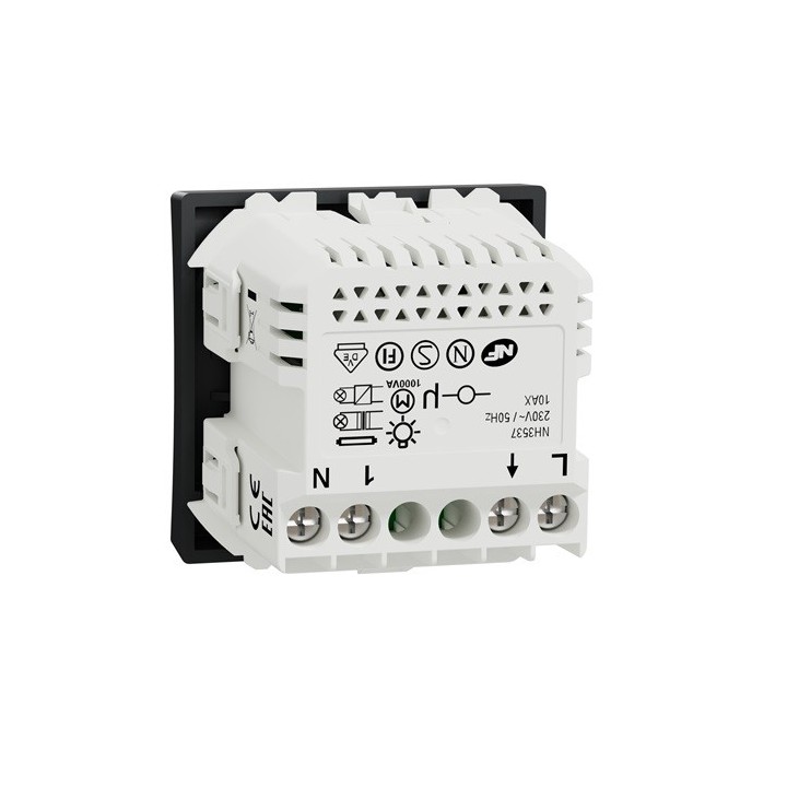 Schneider - Wiser Unica - bouton poussoir - 10A - zigbee - anthracite - méca seul - Réf : NU353754W