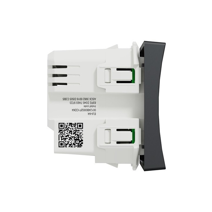 Schneider - Wiser Unica - bouton poussoir - 10A - zigbee - anthracite - méca seul - Réf : NU353754W
