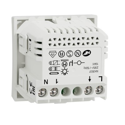 Schneider - Wiser Unica - bouton poussoir - 10A - zigbee - blanc - méca seul - Réf : NU353718W