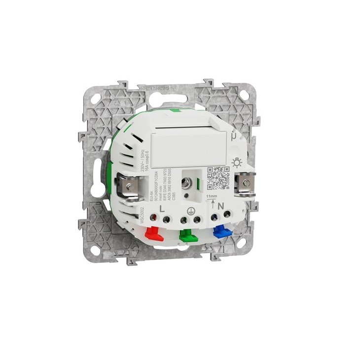 Schneider - Wiser Unica - Prise 2P+T connectée - 16A  - zigbee - Blanc - Réf : NU555918